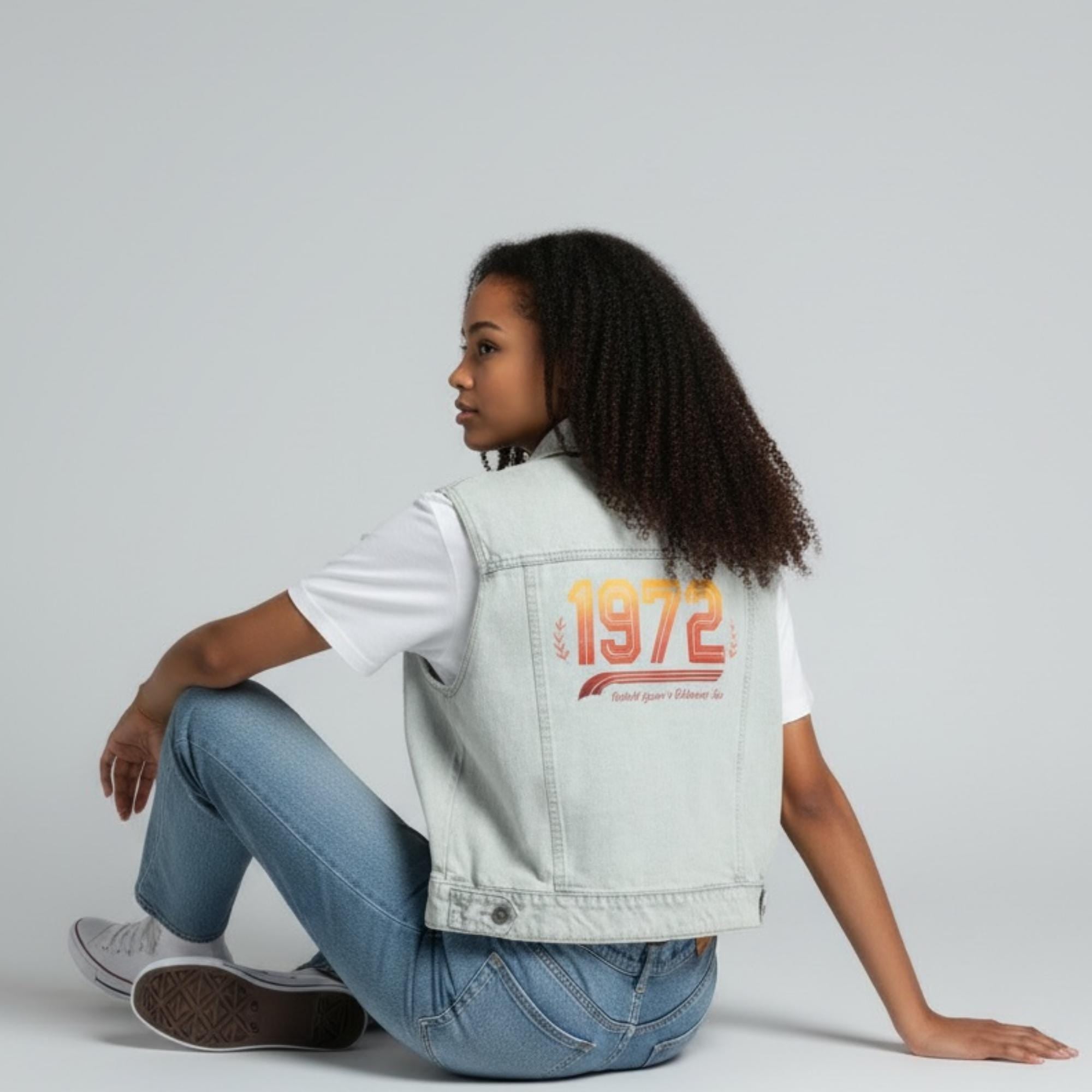 1972 Title IX Spirit Denim Vest | Tomboy Life Retro Women's Jean Vest | Empowered Outdoor Tomboy Jacket |