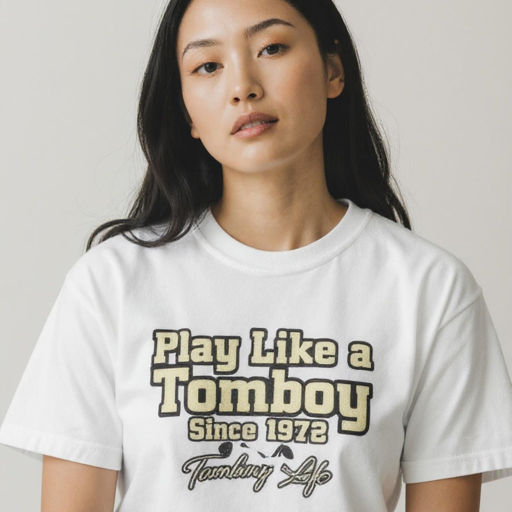 Play Like a Tomboy Since 1972 T-Shirt | Title IX Retro Women's Graphic Tee | Empowered Outdoor Tomboy Shirt