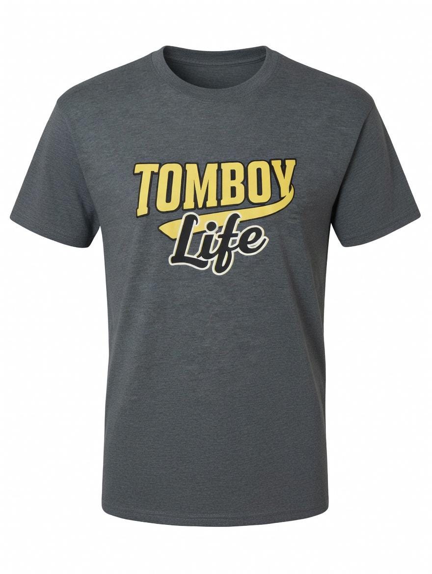 Tomboy Life Logo T-Shirt | Retro 1972 Title IX Women's Graphic Tee | Empowered Tomboy Shirt | Outdoor Sports Fishing Glamping Gift