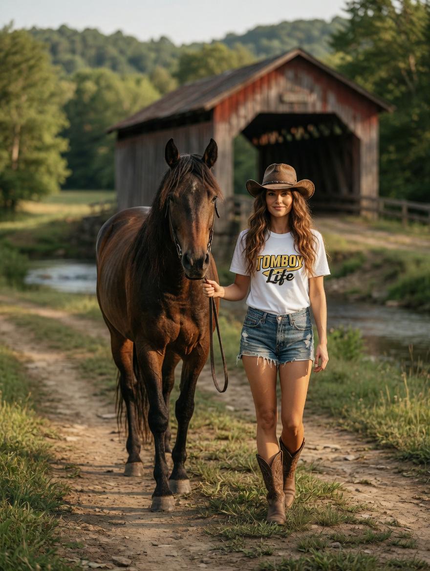 Tomboy Life Logo T-Shirt | Retro 1972 Title IX Women's Graphic Tee | Empowered Tomboy Shirt | Outdoor Sports Fishing Glamping Gift